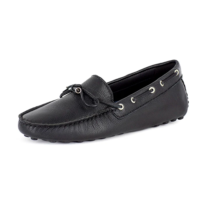 Kamensi : Ladies Leather Moccasin In Black