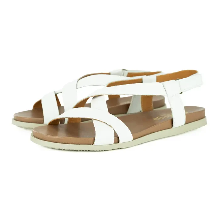 Sadani : Ladies Leather Sandal in White