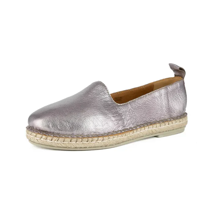 Indzima : Ladies Leather Espadrille Shoe in Blush