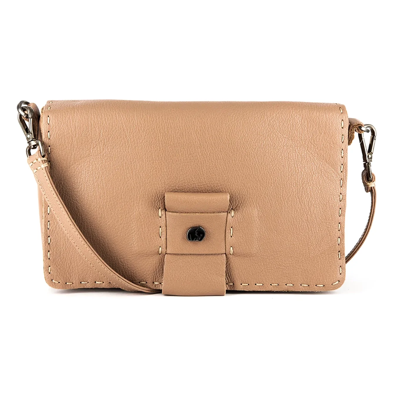 Liana : Ladies Leather Crossbody Handbag in Timber Cayak