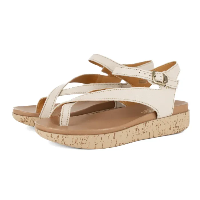 Umnyango : Ladies Leather Sandal in Cream