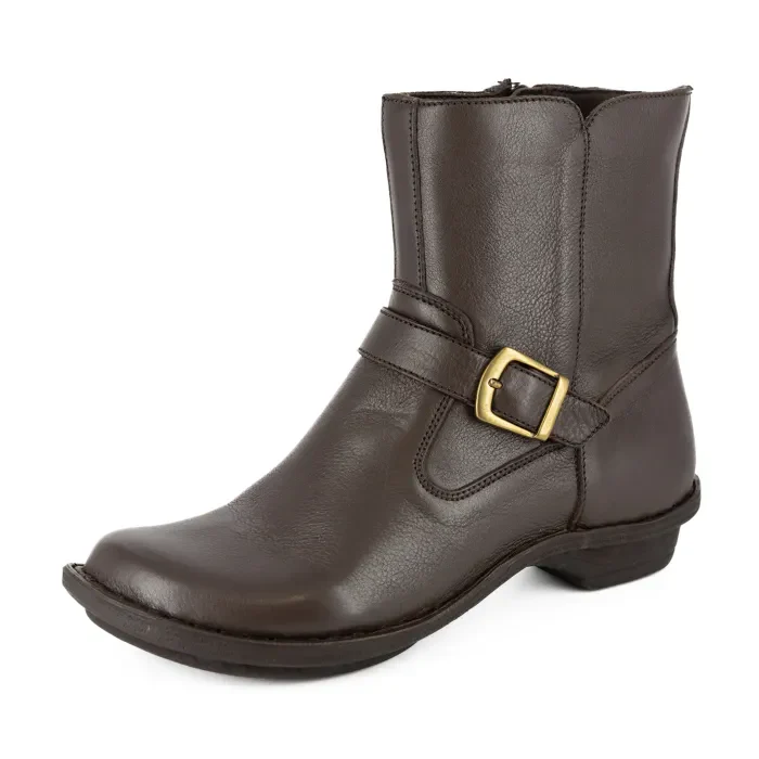 Shimoni : Ladies Leather Ankle Boot in Choc