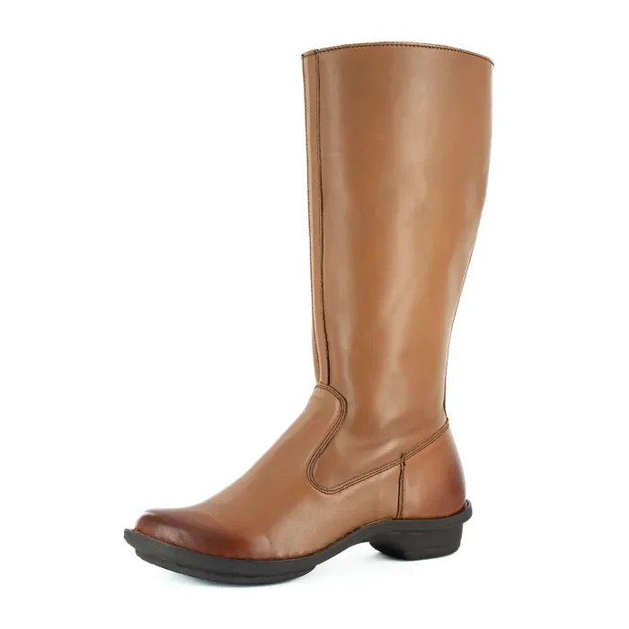 Vutha : Ladies Leather Mid-Calf Boot in Hazel