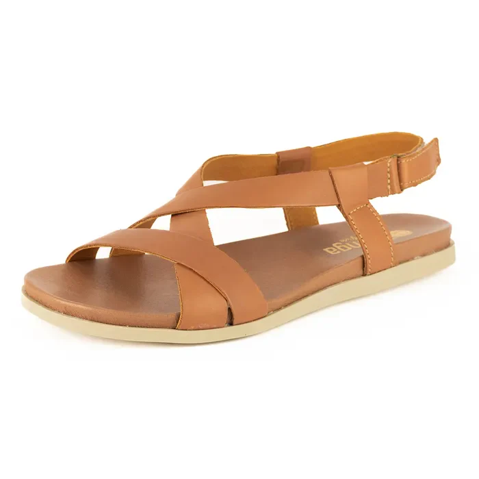 Sadani : Ladies Leather Sandal in Hazel