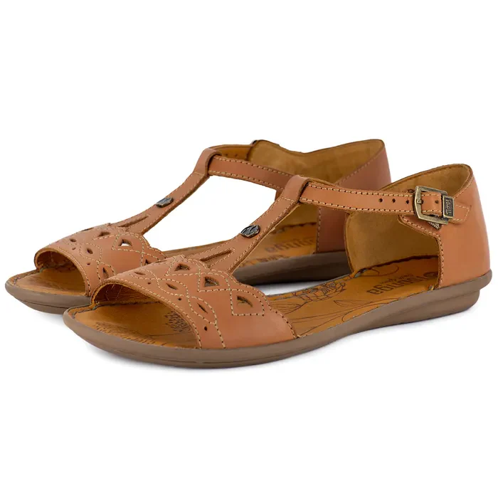 Venge : Ladies Leather Sandal in Hazel
