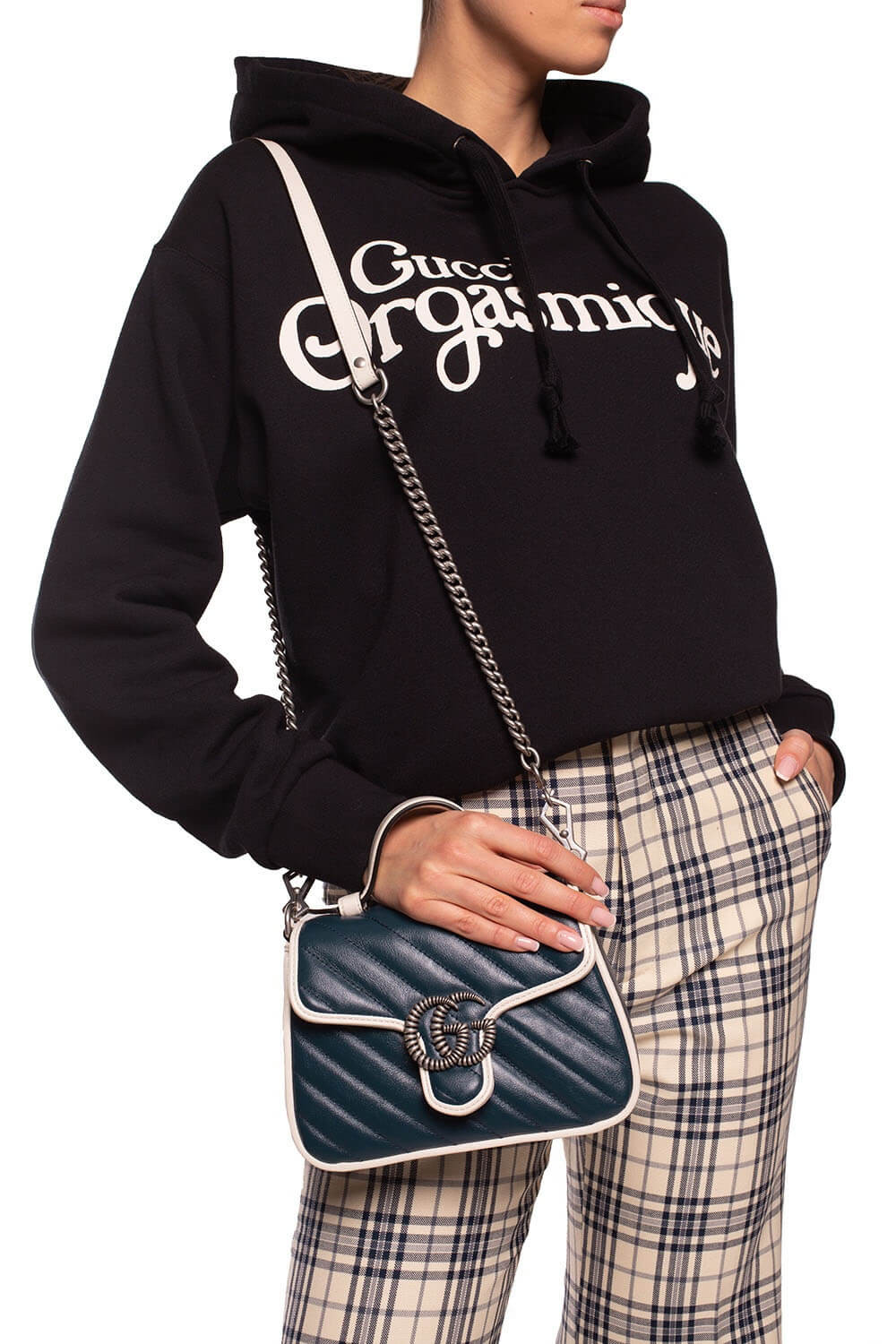 Gucci GG Marmont Mini Top Handle Bag 583571 Blue