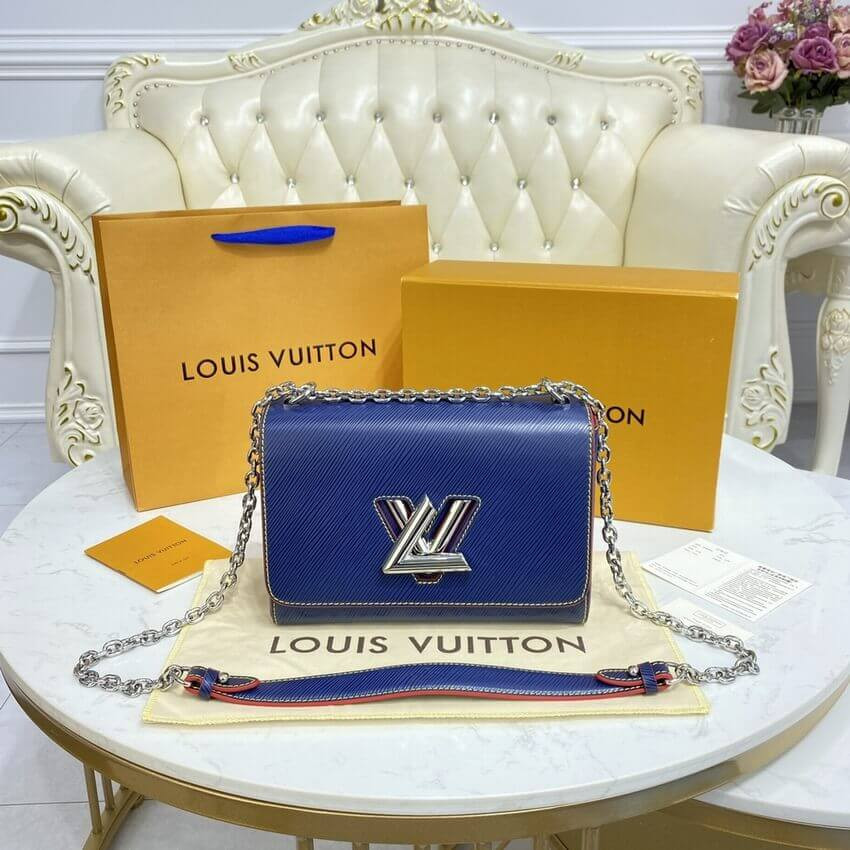 Louis Vuitton Epi Leather Twist MM M50282 Navy Blue/Red