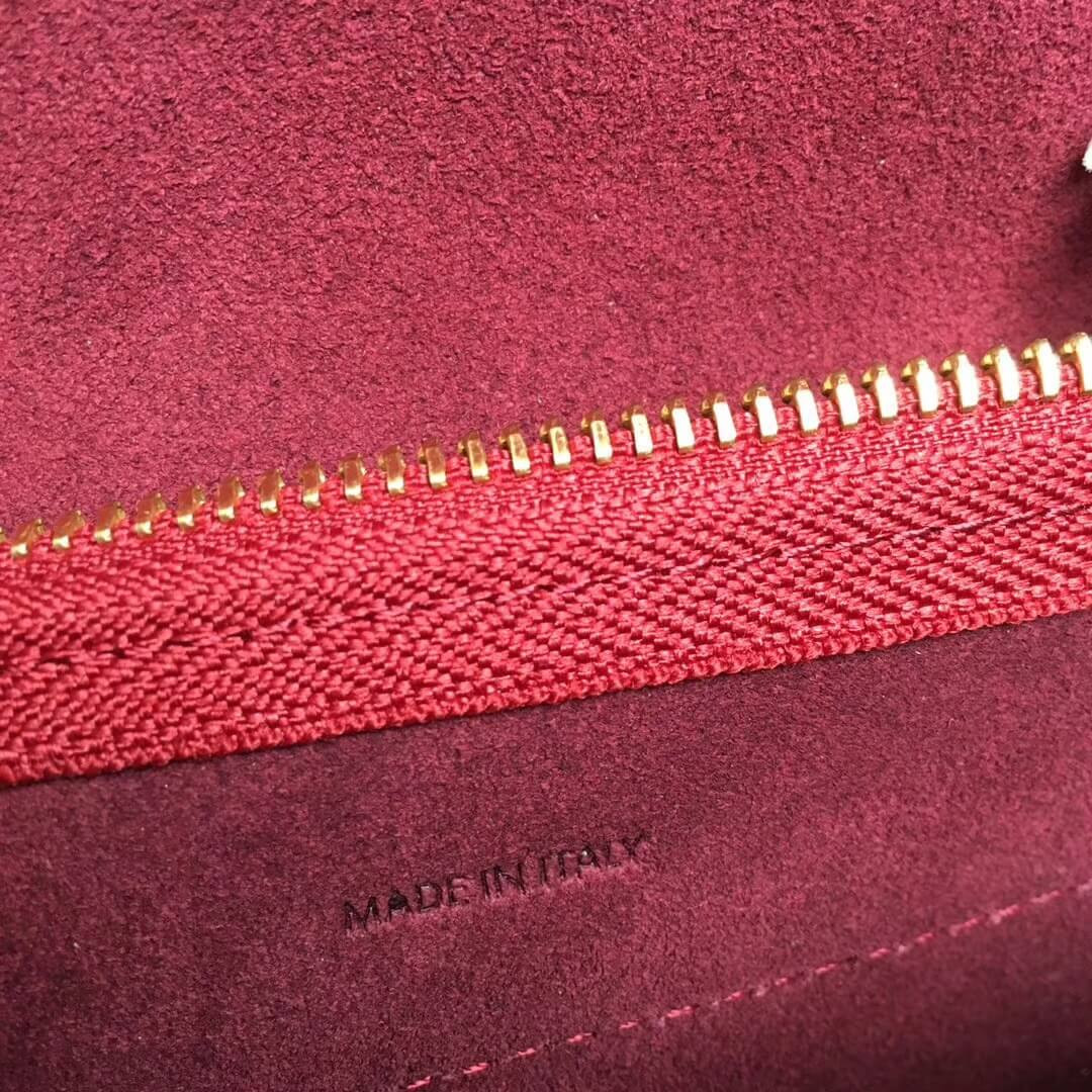 Celine Micro Belt Bag In Grained Calfskin 189153 Ruby