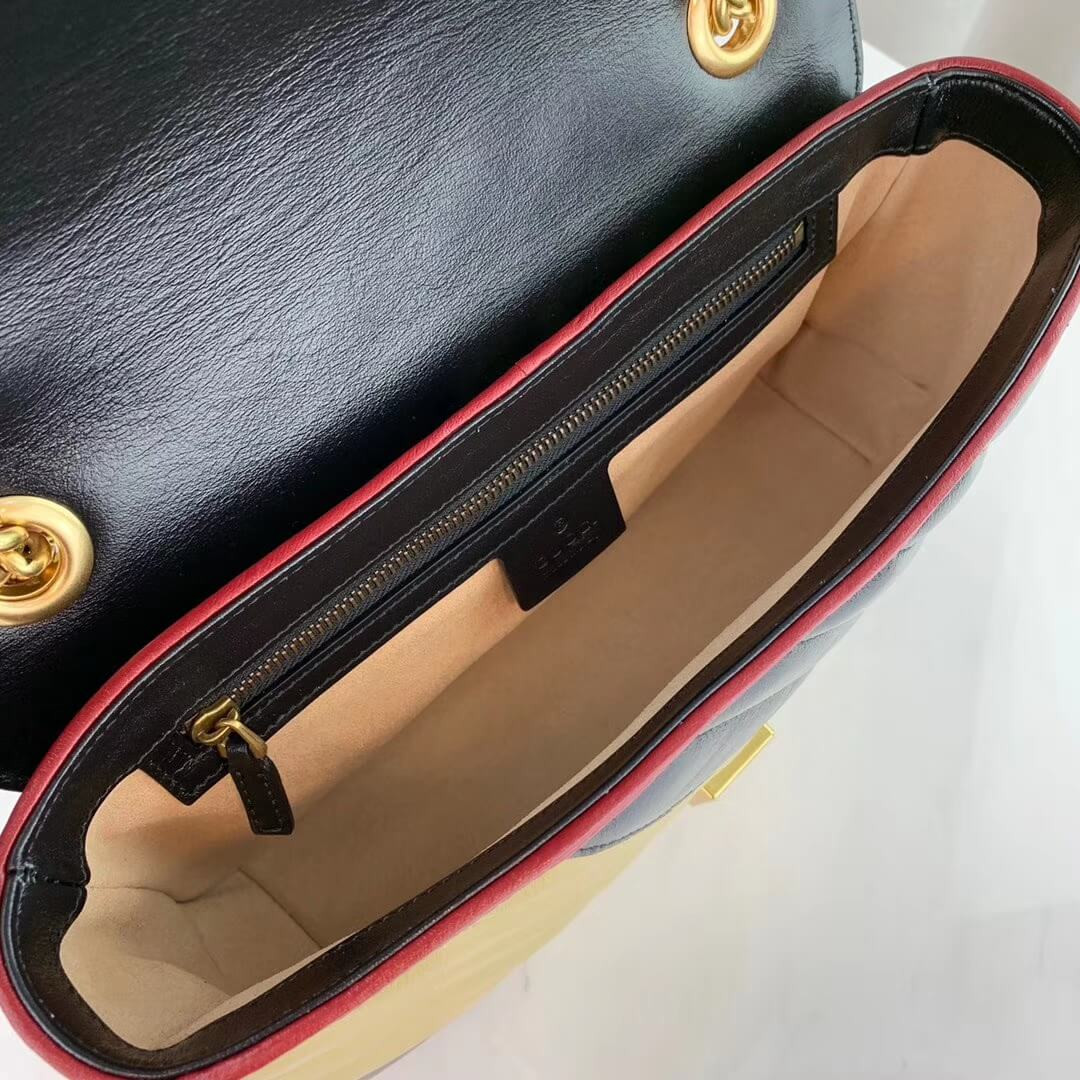 Gucci GG Marmont Small Shoulder Bag 443497 Beige/Black