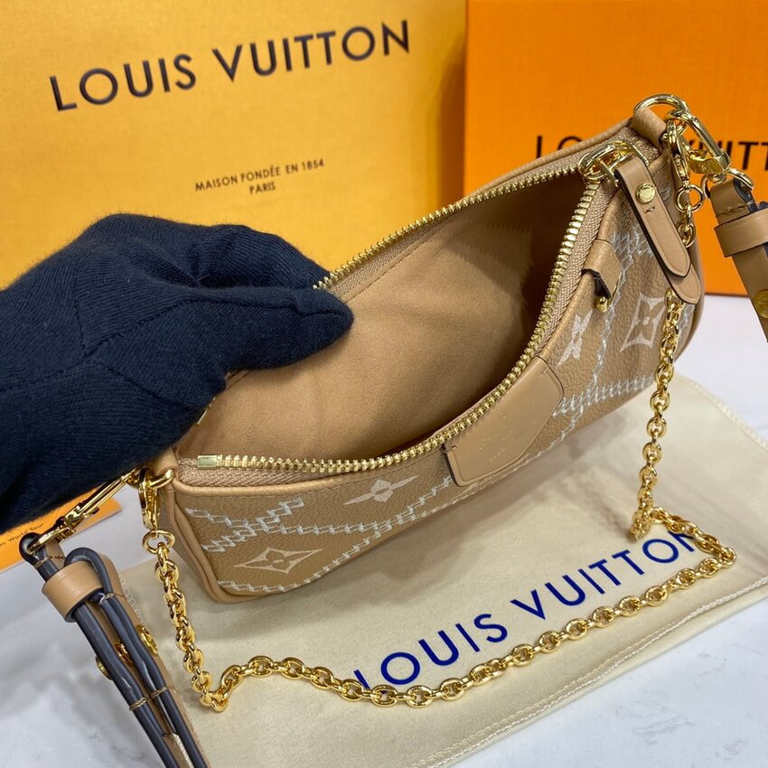 Louis Vuitton Monogram Empreinte Easy Pouch On Strap M81137 Arizona Beige