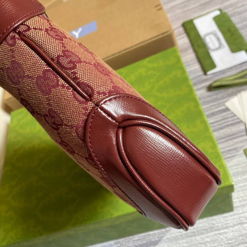 Gucci Jackie 1961 Small Shoulder Bag 636706 in Burgundy GG Canvas