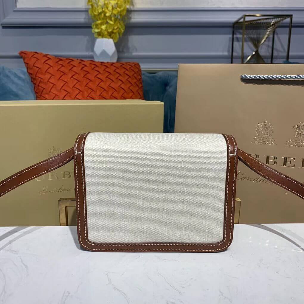 Burberry Mini Two-tone Canvas and Leather TB Bag 80171101