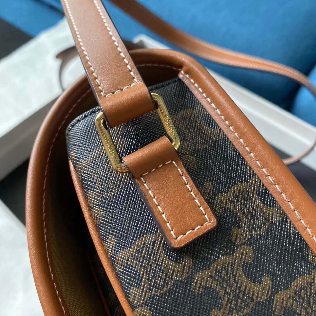 Celine Medium Folco Bag In Triomphe Canvas 191502