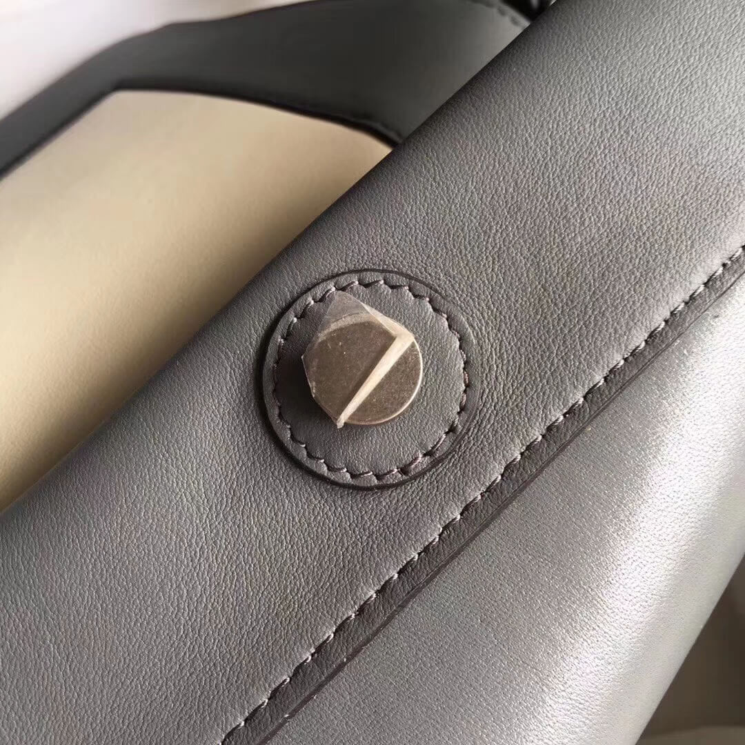 Celine Frame Medium Shoulder Bag 180263 Grey/White