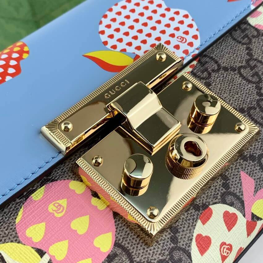 Gucci Padlock Heart Apple Pattern Small Shoulder Bag 409487