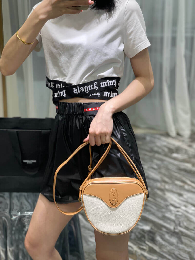 Saint Laurent YSL Le Monogramme Cœur Bag 675260 Brown Gold