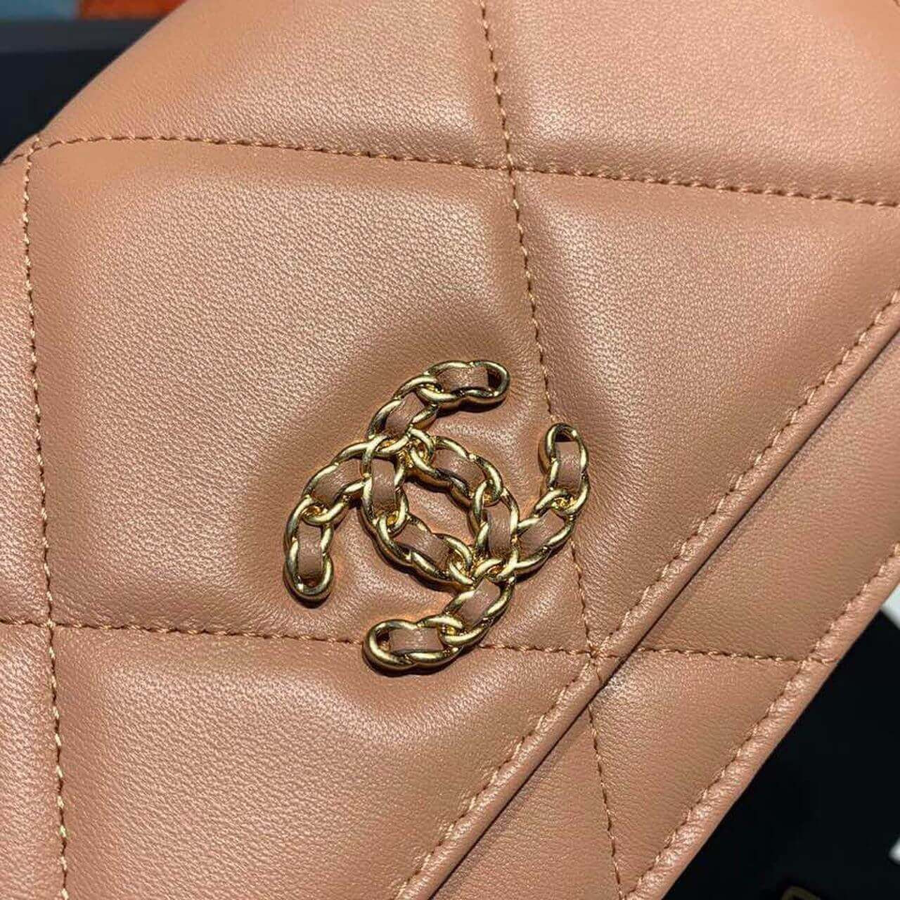 Chanel Goatskin Quilted 19 WOC Flap Bag On Chain 422740