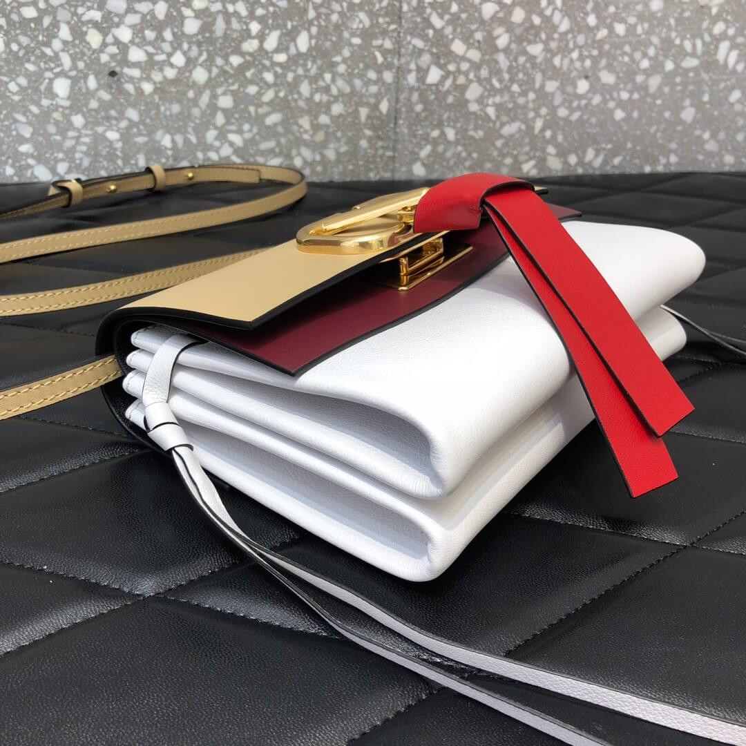 Valentino Garavani Mini Vring Smooth Calfskin And Buffalo Leather Shoulder Bag 0004