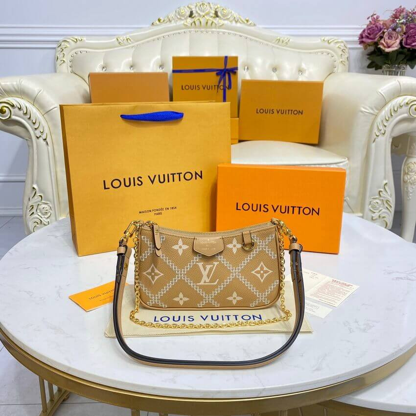 Louis Vuitton Monogram Empreinte Easy Pouch On Strap M81137 Arizona Beige