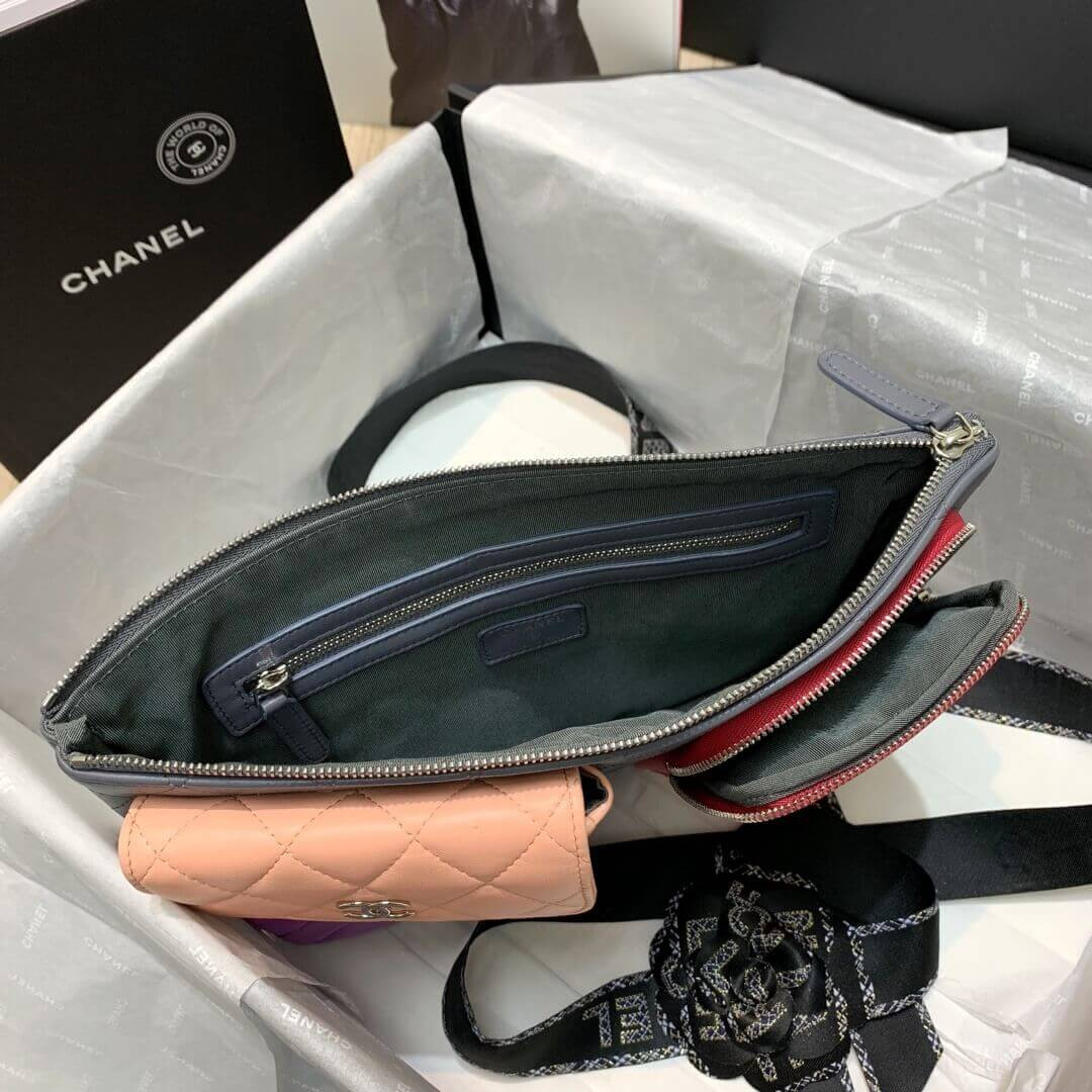 Chanel Lambskin Cases with Accessories AP1054 Gray, Pink, Purple & Light Pink