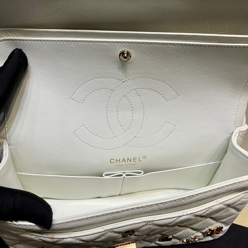 Chanel Quilted Calfskin Leather 2.55 Reissue New York Lucky Charms Flap Bag 37586