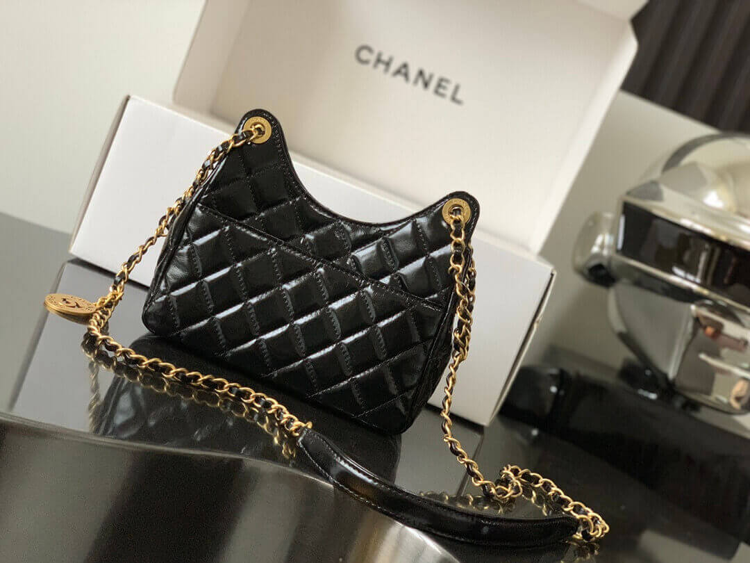 Chanel Small Hobo Bag in Shiny Crumpled Calfskin AS3710