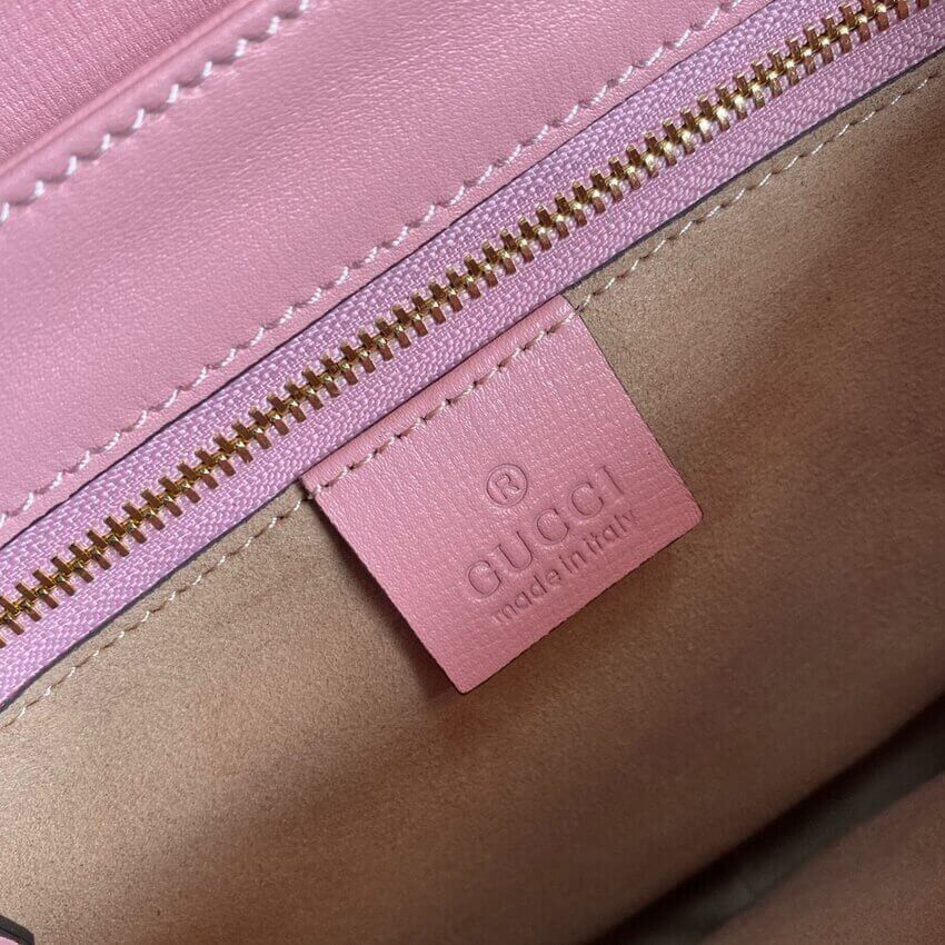 Gucci Horsebit 1955 Small Shoulder Bag 602204 Red and Pink Leather
