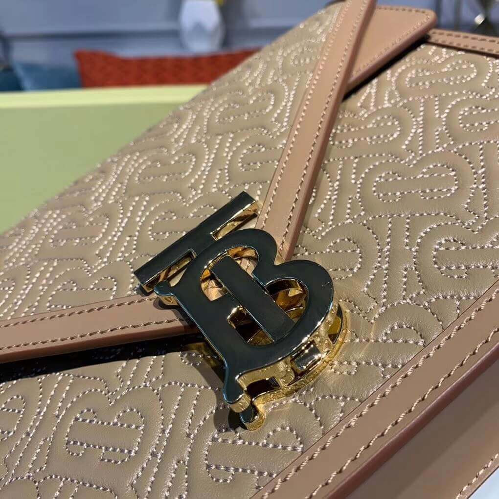 Burberry Small Quilted Monogram TB Envelope Clutch 80159801