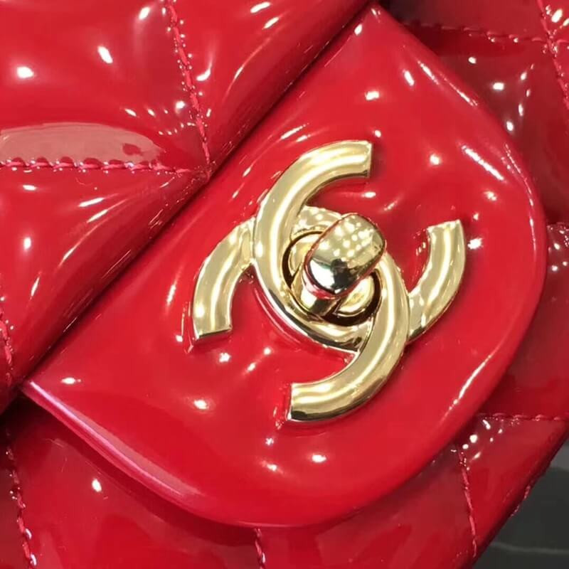 Chanel Pantent Leather 20cm Classic Flap Bag 1116