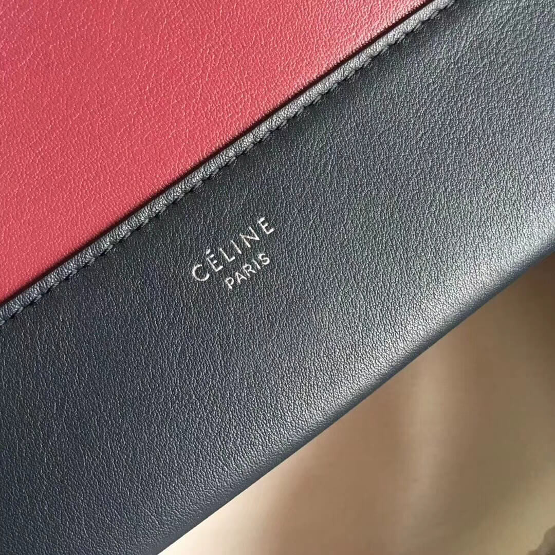 Celine Frame Medium Shoulder Bag 180263 Black/Burgundy