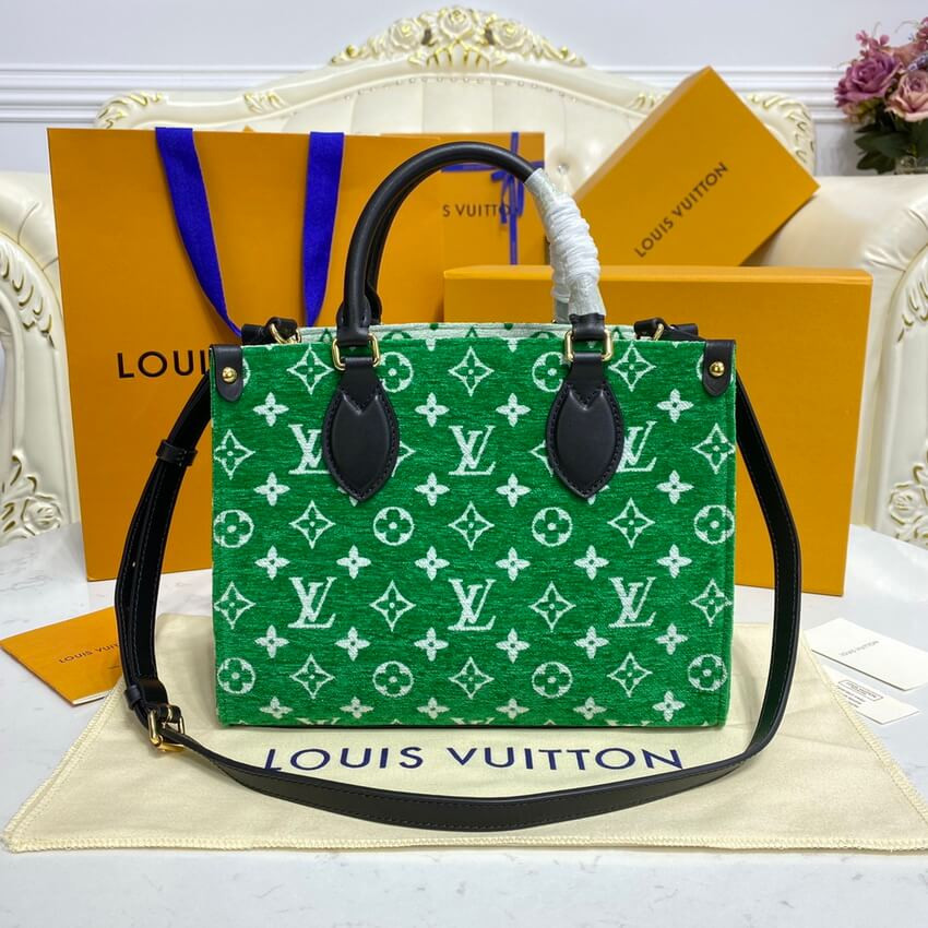 Louis Vuitton Monogram Jacquard Velvet Onthego PM M46216 Green