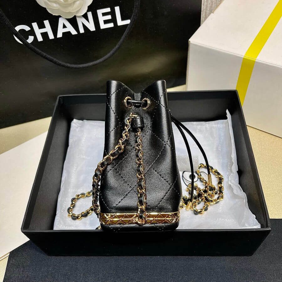 Chanel Small Bucket with Chain in Lambskin AP2750