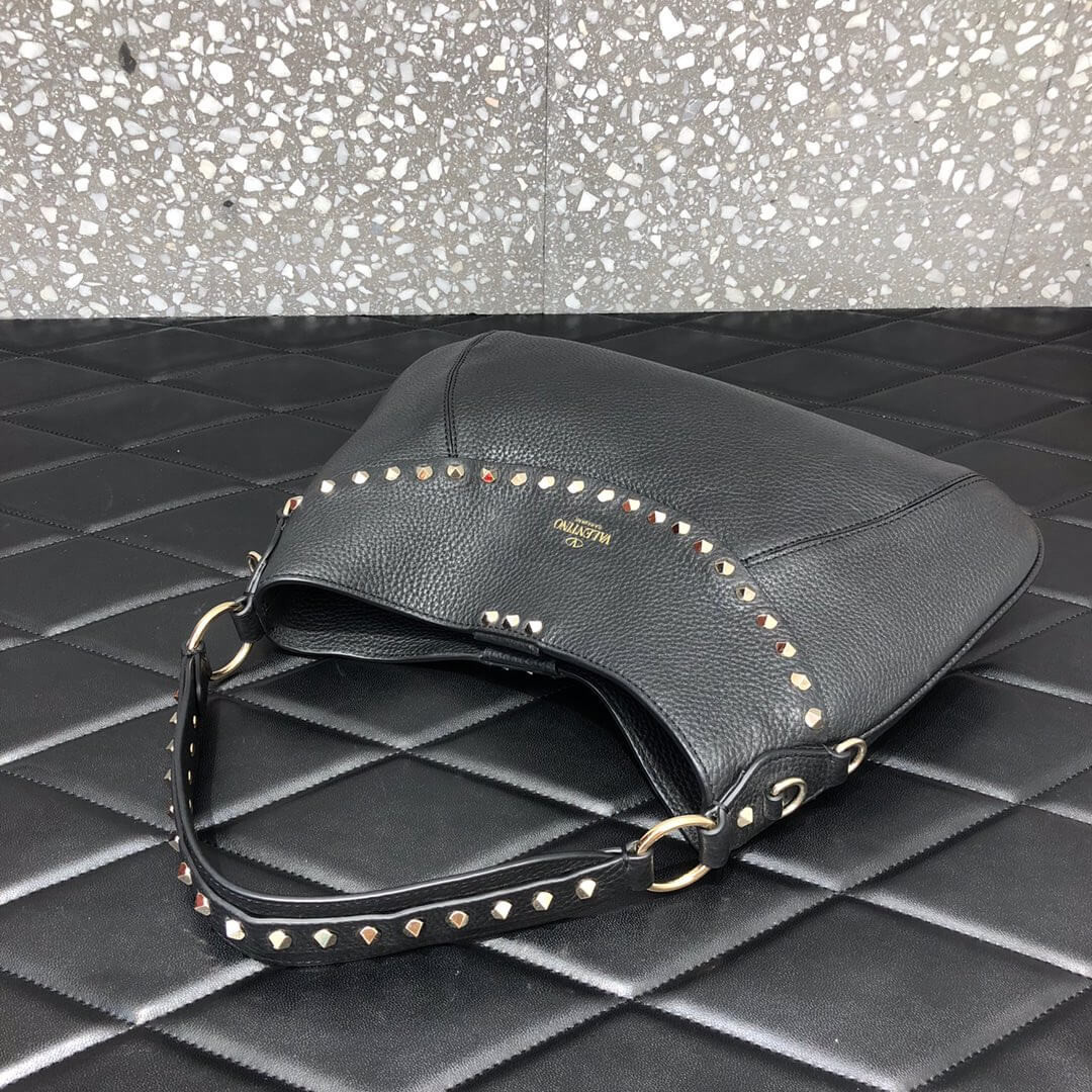 Valentino Garavani Twinkle Studded Small Leather Hobo Bag 2095