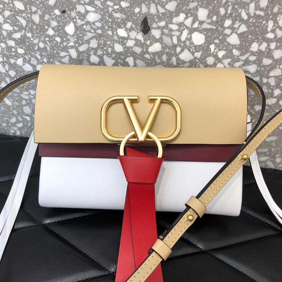 Valentino Garavani Mini Vring Smooth Calfskin And Buffalo Leather Shoulder Bag 0004