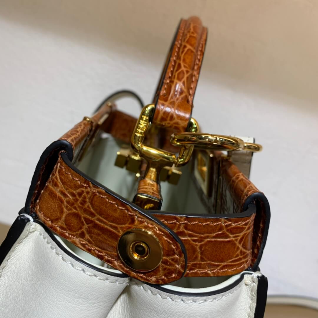 Fendi Peekaboo Iconic Mini Leather Bag 8BN244 White