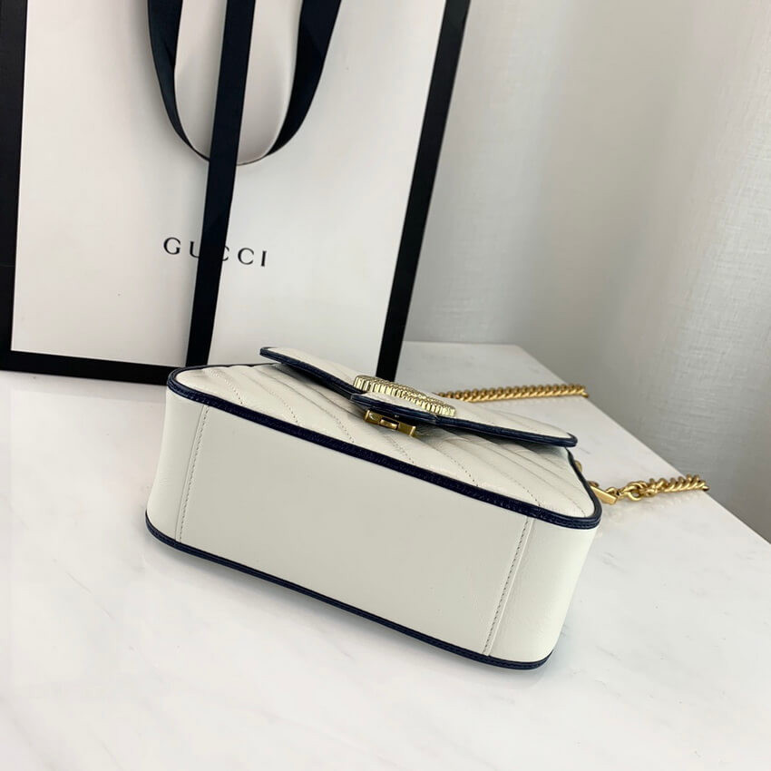 Gucci GG Marmont Mini Top Handle Bag 583571 White