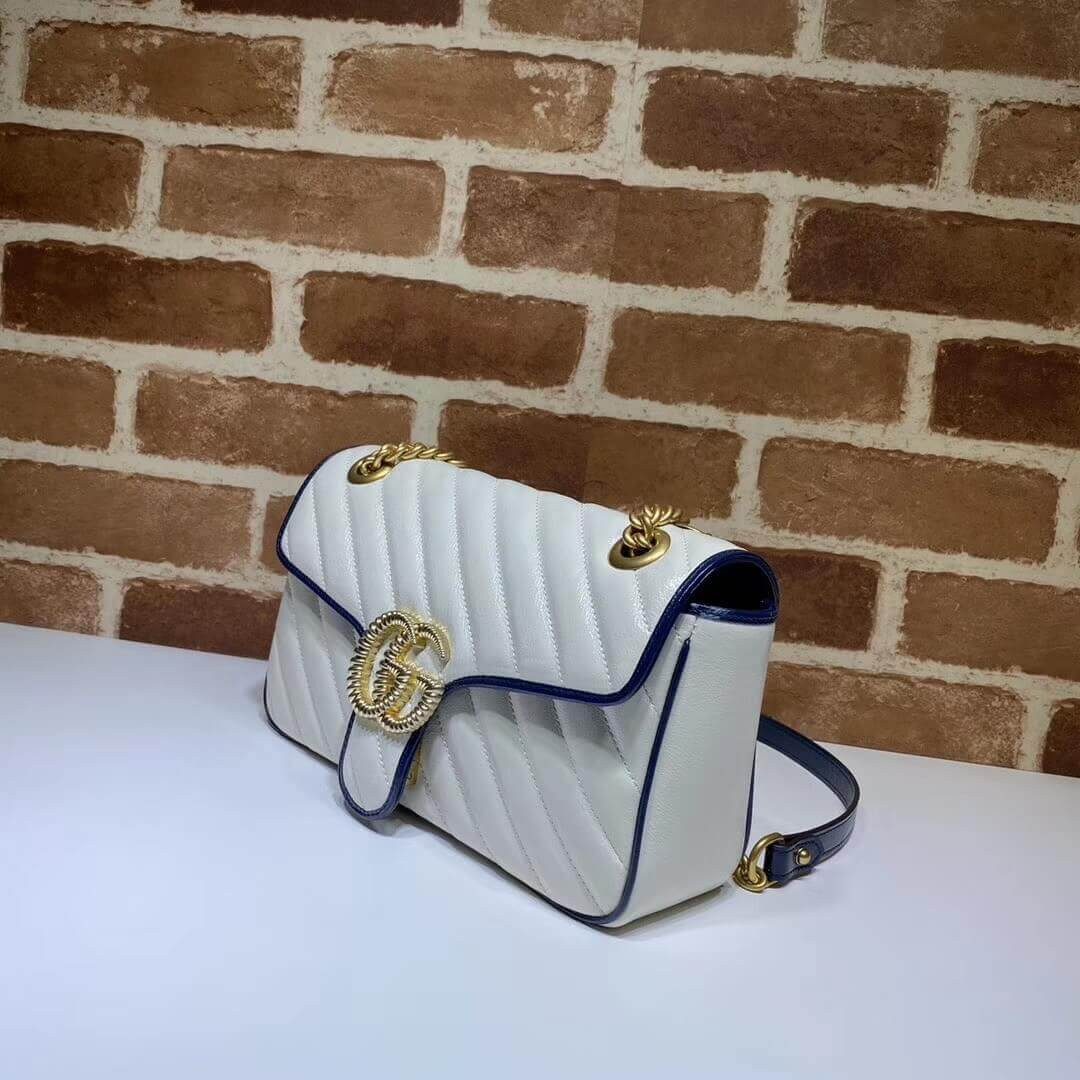 Gucci GG Marmont Small Shoulder Bag 443497 White