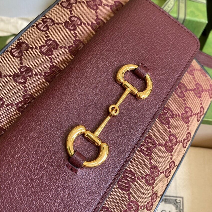 Gucci Horsebit 1955 Small Bag in Burgundy 645454