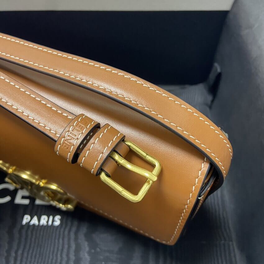 Celine Triomphe Shoulder Bag In Natural Calfskin 194143