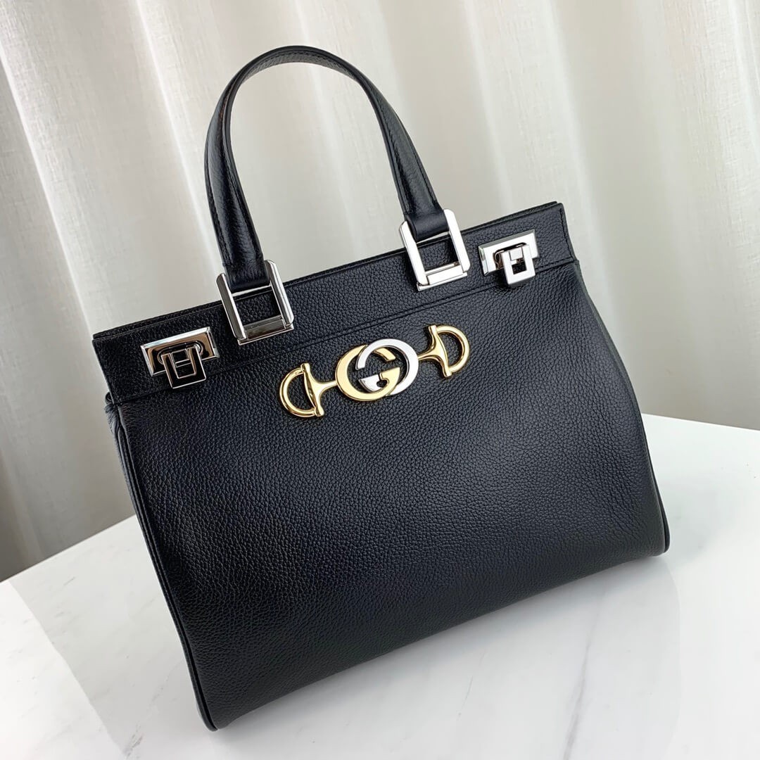 Gucci Zumi Grainy Leather Small Top Handle Bag 569712