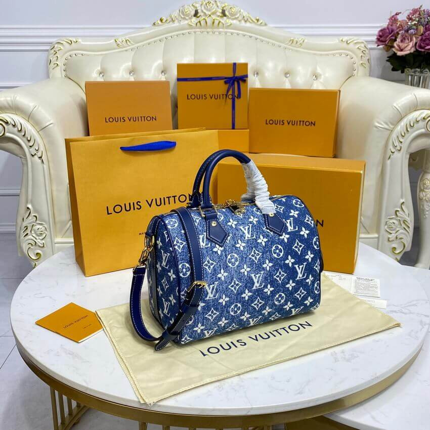 Louis Vuitton Monogram Jacquard Denim Speedy Bandouliere 25 M59609