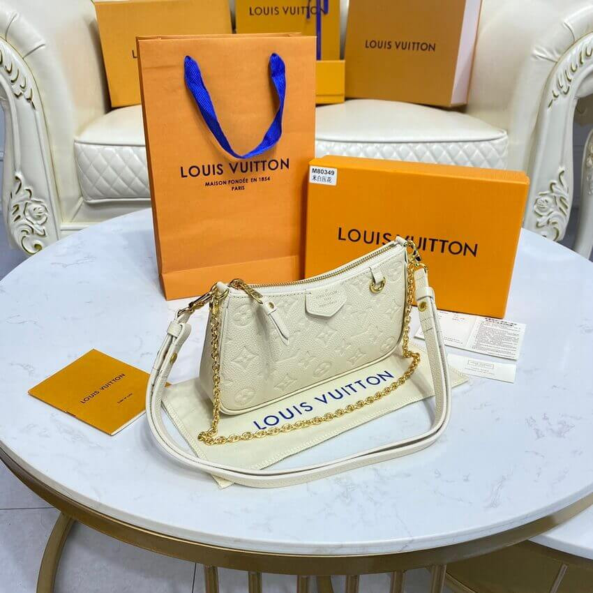 Louis Vuitton Monogram Empreinte Easy Pouch On Strap M81066 Creme