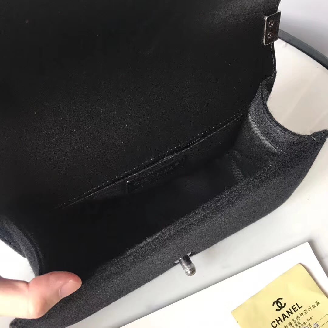 Chanel Wool Boy Chanel Handbag A67086