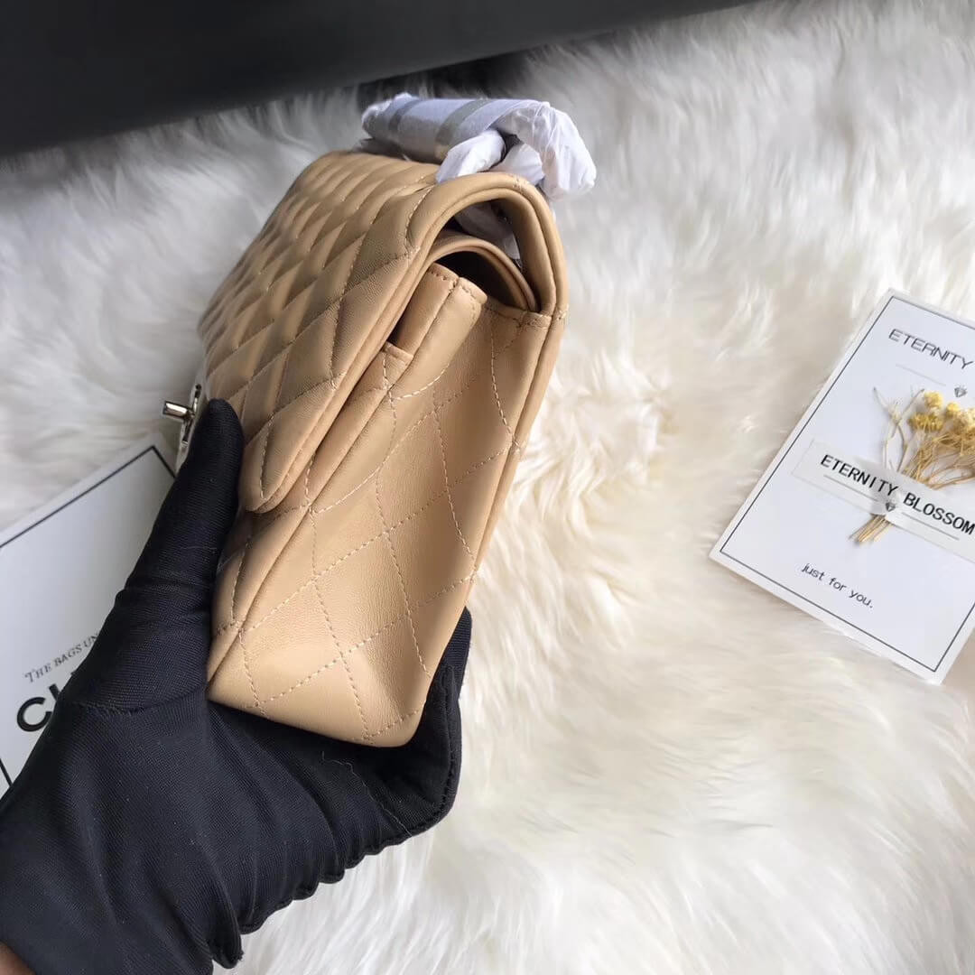 Chanel 1112 Apricot Medium Size 2.55 Lambskin Leather Flap Bag