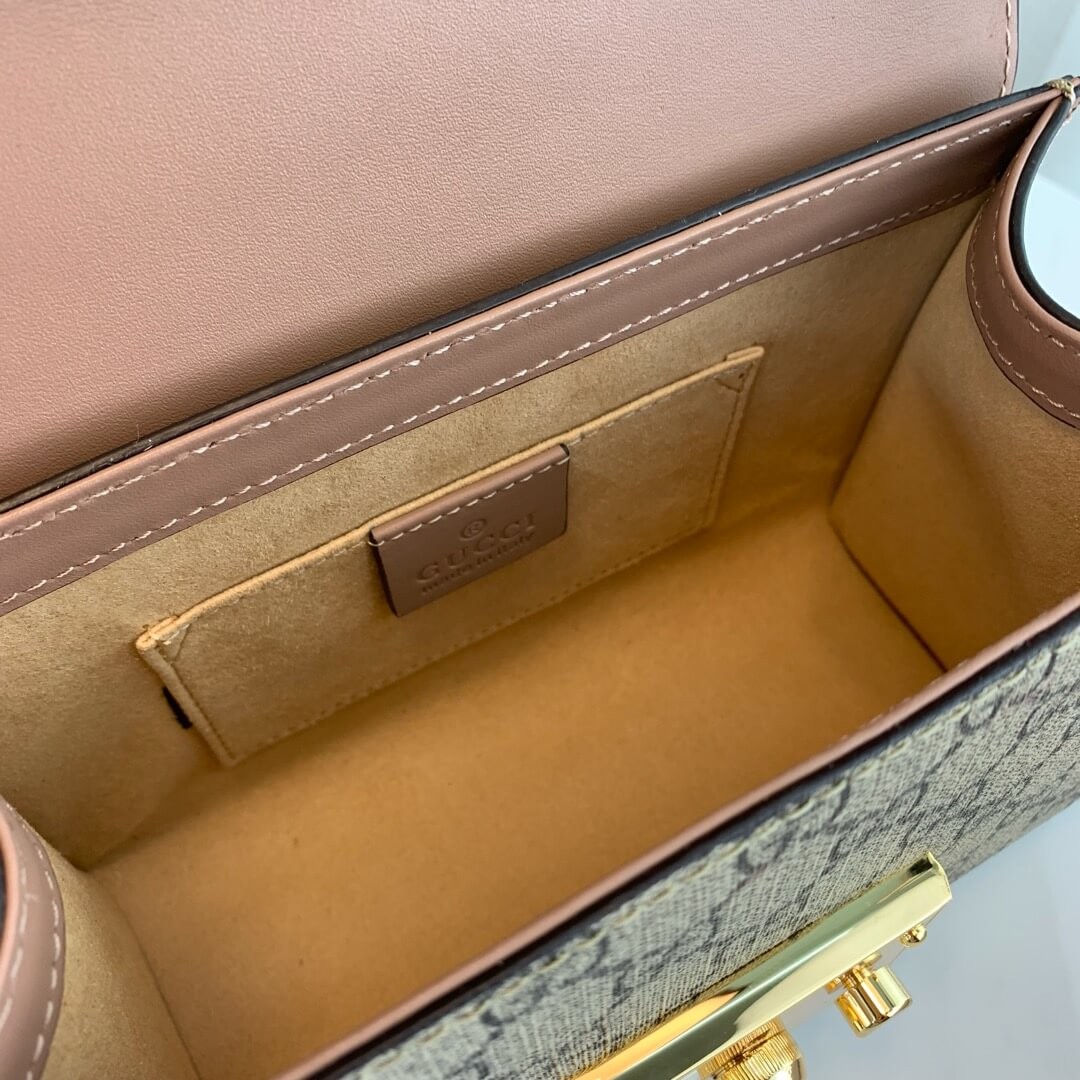 Gucci Padlock Studded GG Supreme Shoulder Bag 432182