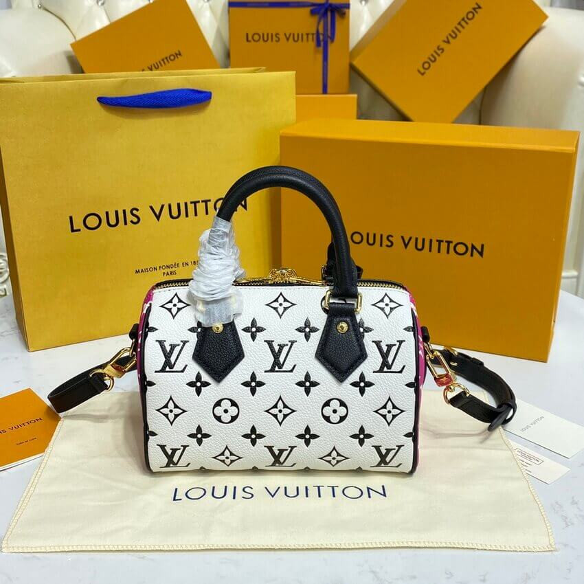 Louis Vuitton Monogram Empreinte Leather Speedy Bandouliere 20 M46118 M46088