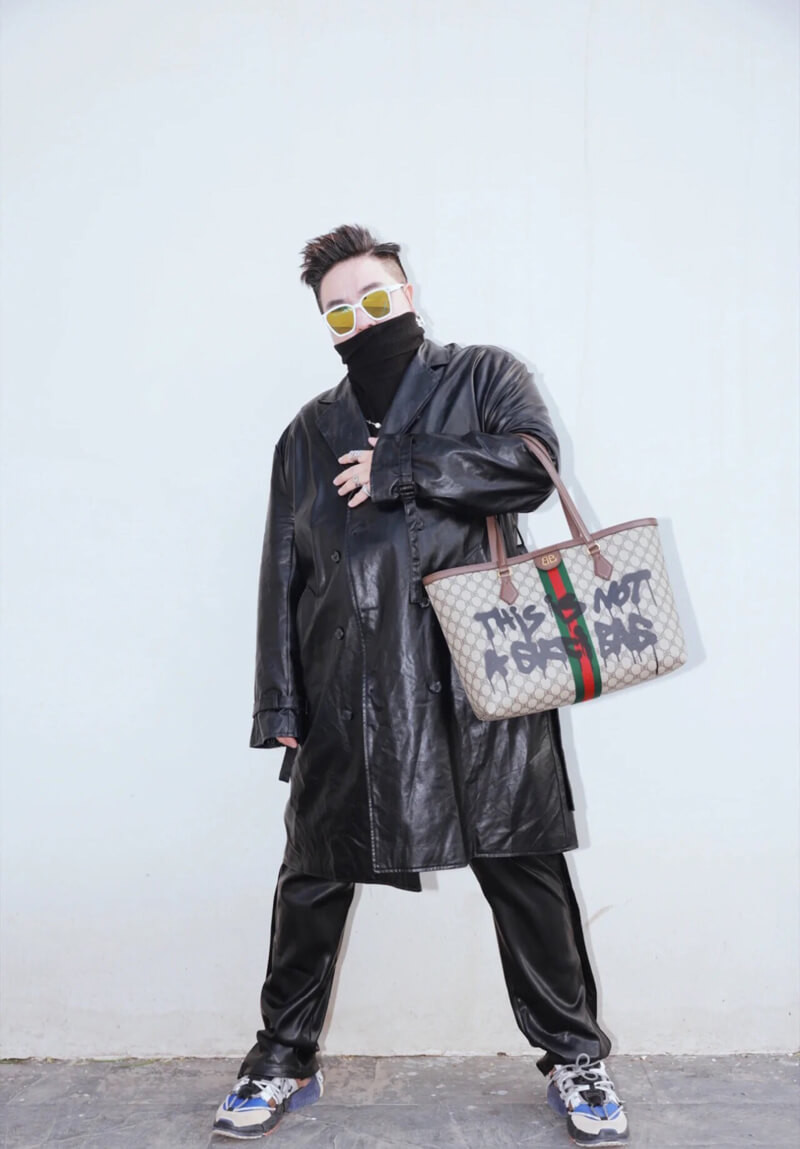 Balenciaga x Gucci Hacker Graffiti Medium Tote Bag 680125