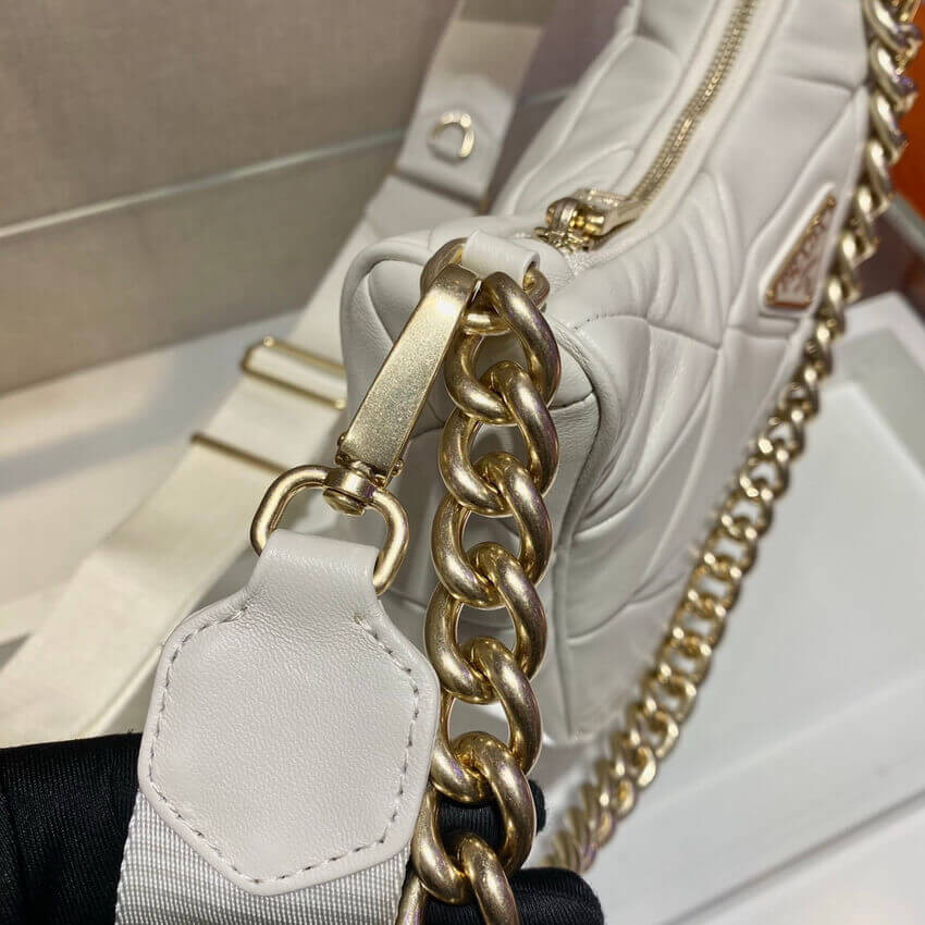 Prada System Lambskin Leather Patchwork Shoulder Bag 1BC157