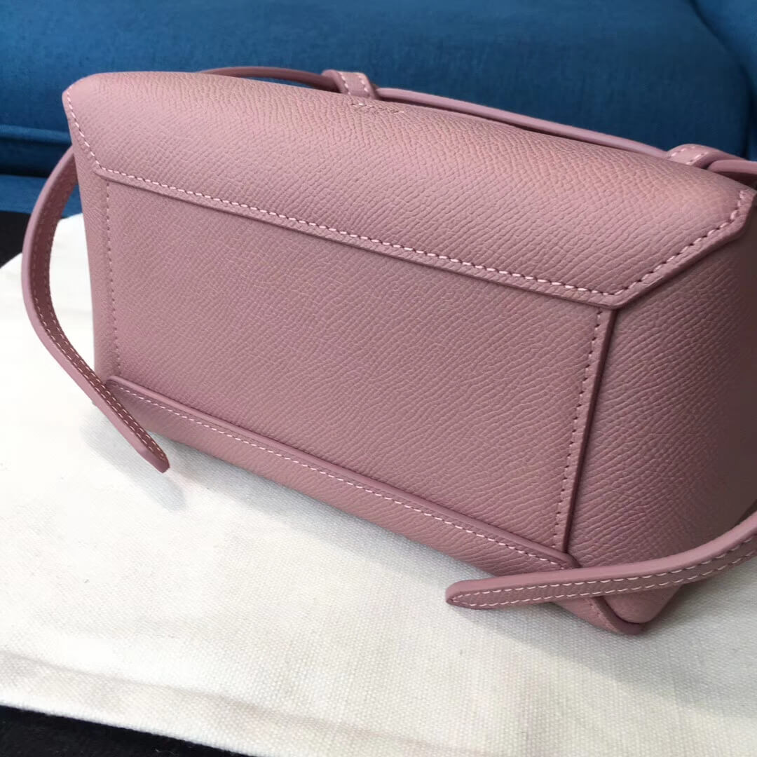 Celine Micro Belt Bag In Grained Calfskin 189153 Pink