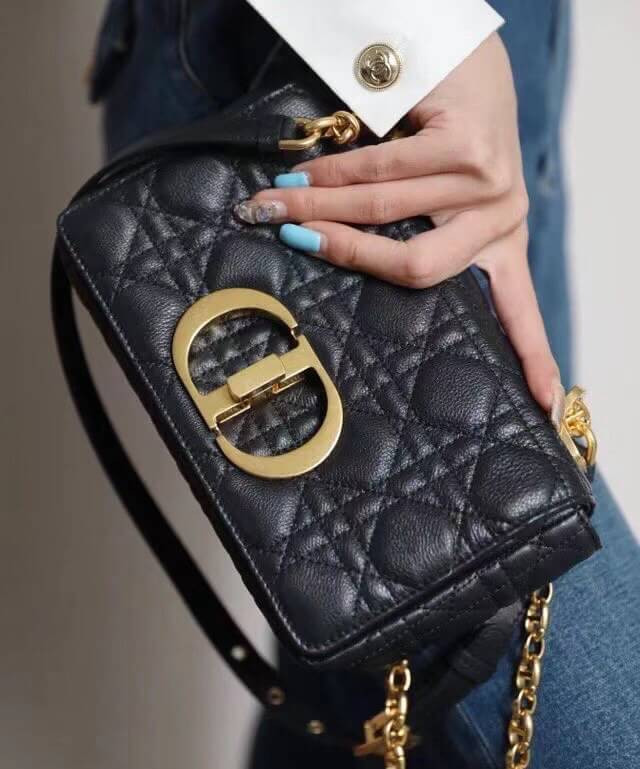 Dior Small Caro Bag Supple Cannage Calfskin M9241